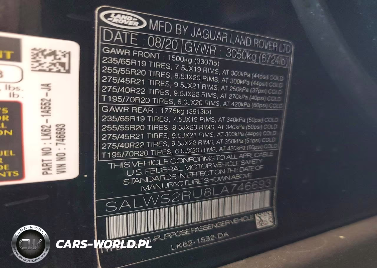 2020 Land Rover Range Rover Sport Hst VIN:SALWS2RU8LA746693 - 14