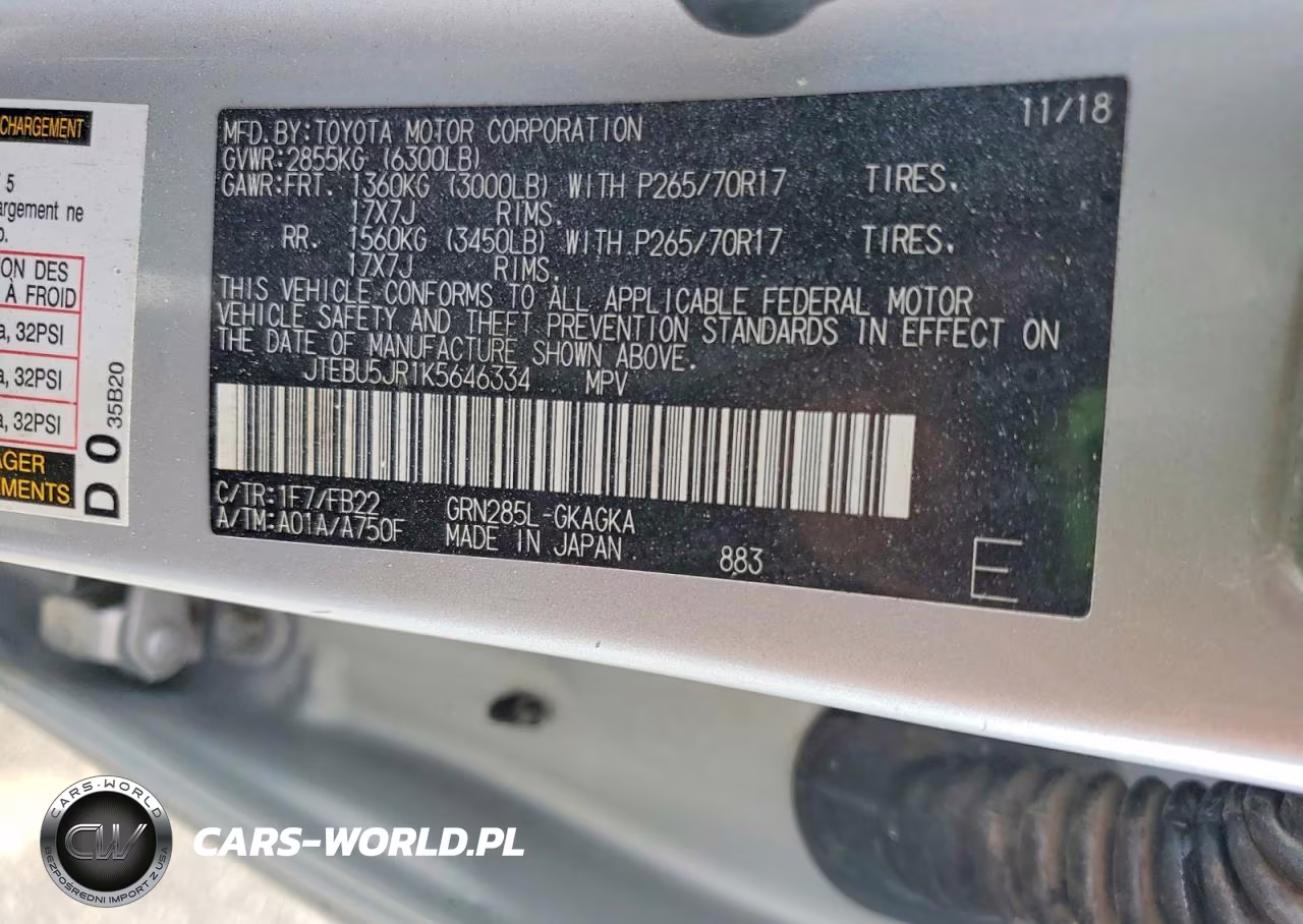 2019 Toyota 4Runner Sr5 VIN:JTEBU5JR1K5646334 - 13
