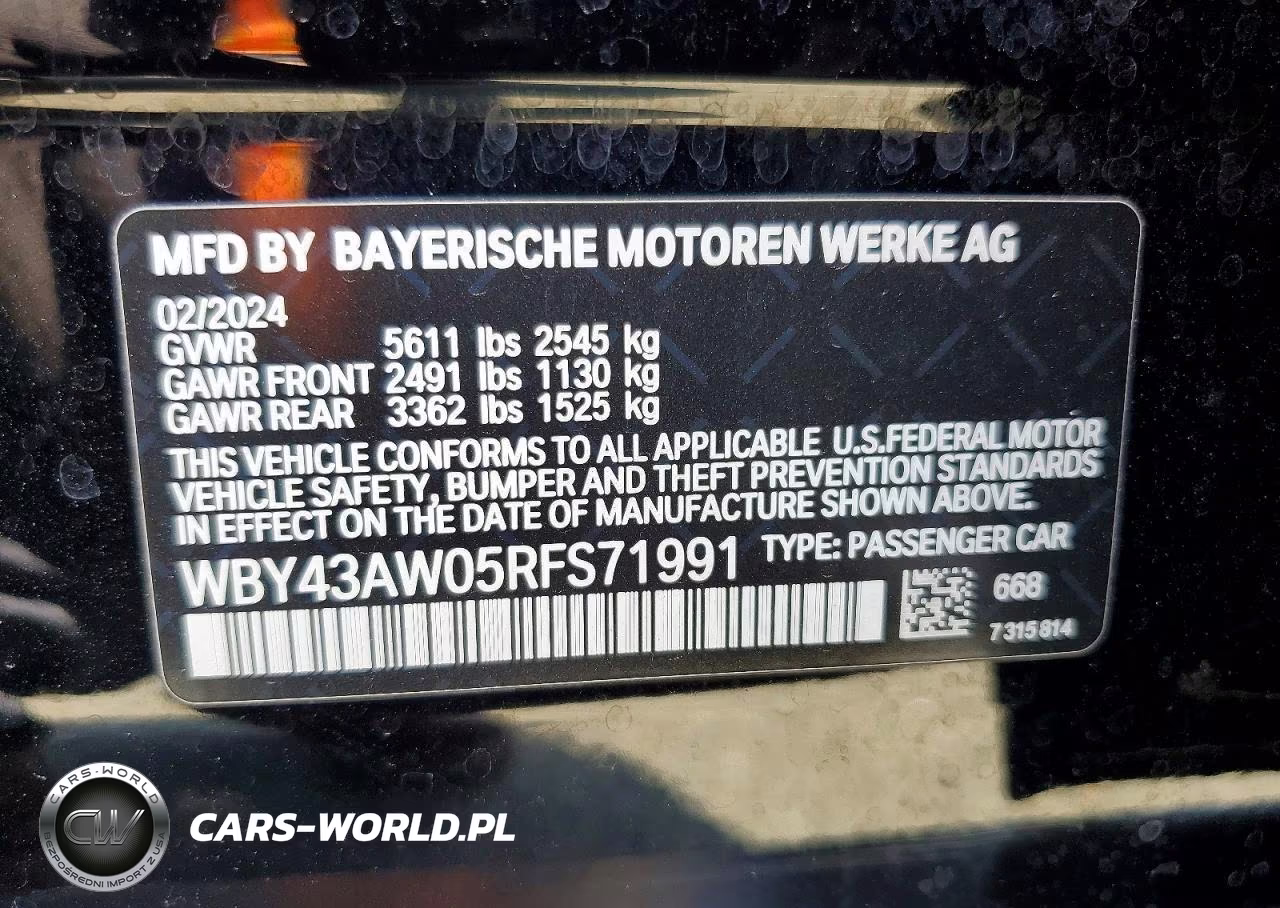 2024 BMW I4 Edrive 35 VIN:WBY43AW05RFS71991 - 12