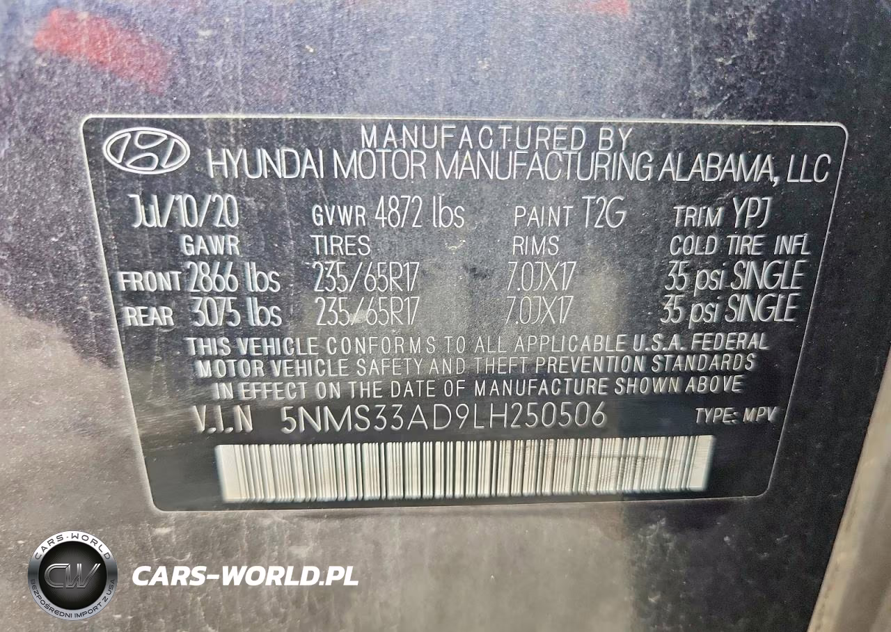 2020 Hyundai Santa Fe Sel VIN:5NMS33AD9LH250506 - 14