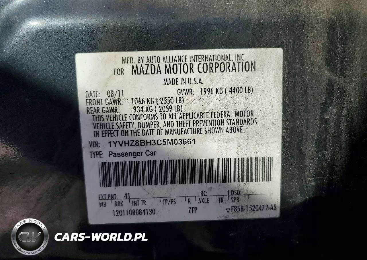 2012 Mazda 6 I VIN:1YVHZ8BH3C5M03661 - 12