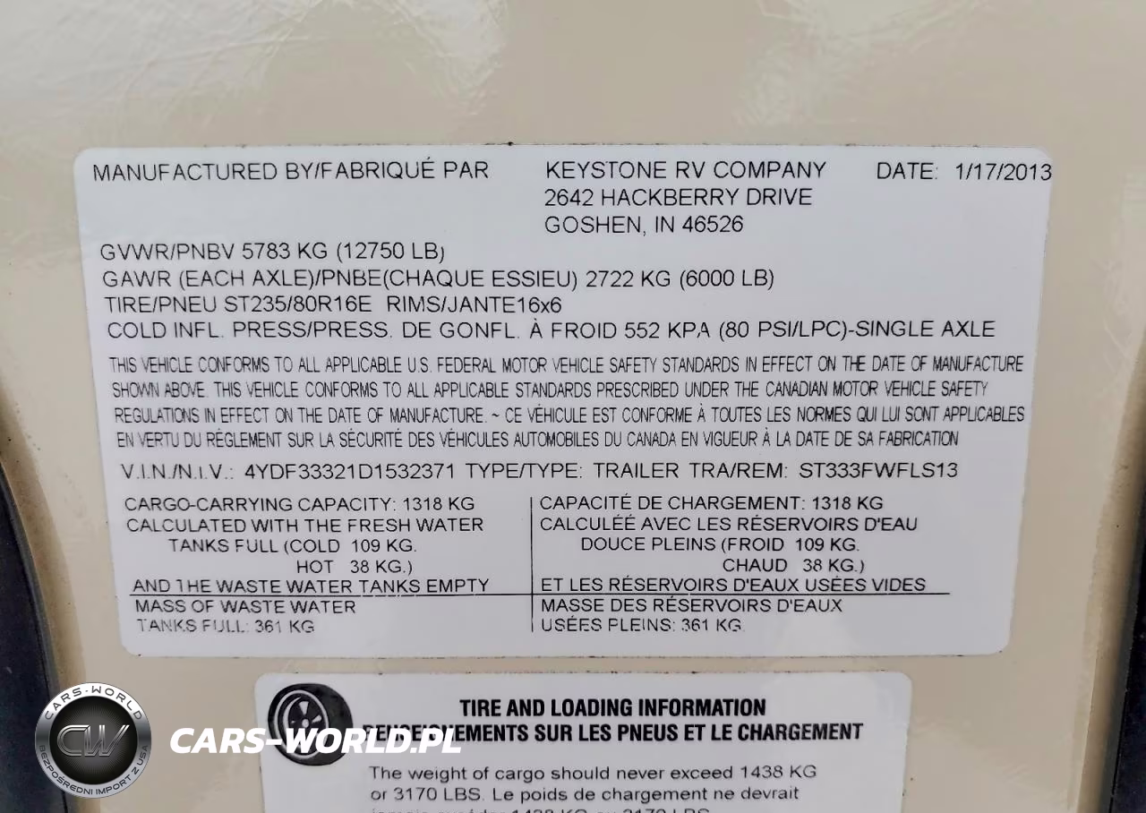 2013 Keystone Sprinter Camper VIN:4YDF33321D1532371 - 10