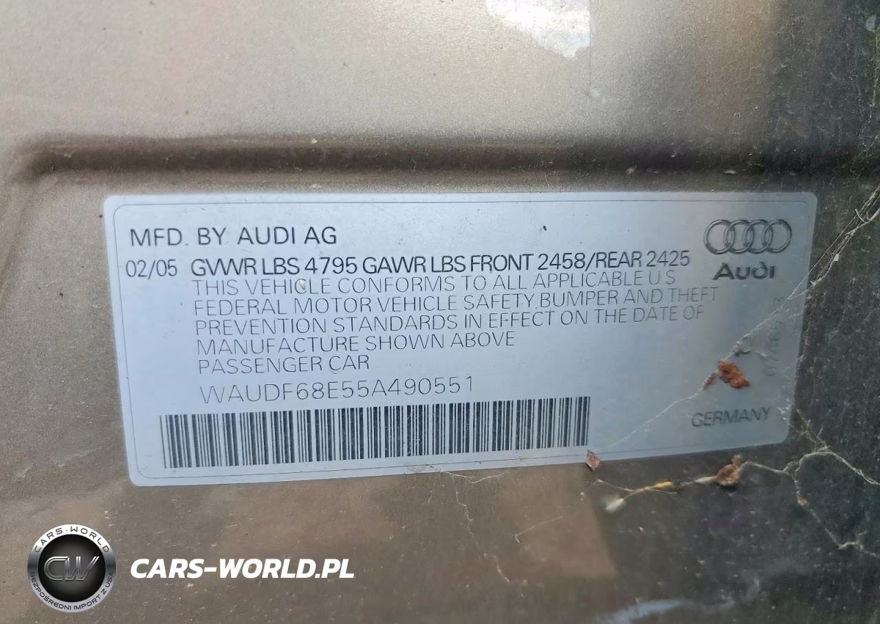 2005 AUDI A4 2.0T VIN:WAUDF68E55A490551 - 12