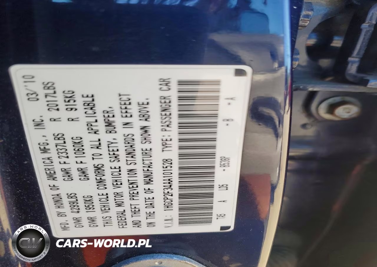 2010 Honda Accord Lx VIN:1HGCP2F34AA101528 - 12