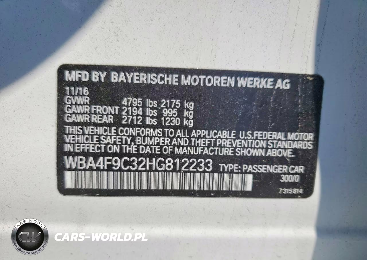 2017 BMW 430Xi Gran Coupe VIN:WBA4F9C32HG812233 - 12