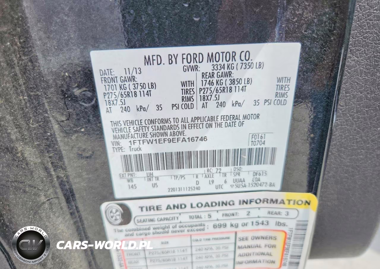 2014 Ford F150 Supercrew VIN:1FTFW1EF9EFA16746 - 12