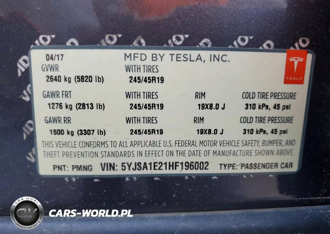 2017 Tesla Model S 100D-60D-75D-90D-P100D VIN:5YJSA1E21HF196002 - 13