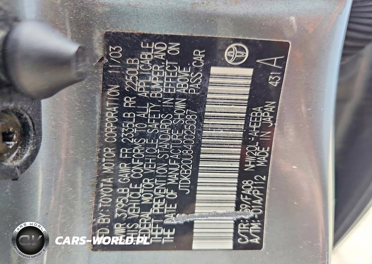 2004 Toyota Prius Base VIN:JTDKB20U840025087 - 12