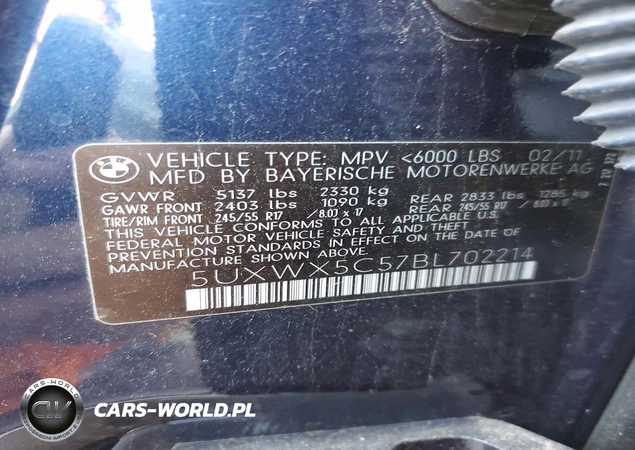 2011 BMW X3 xDrive28I VIN:5UXWX5C57BL702214 - 13