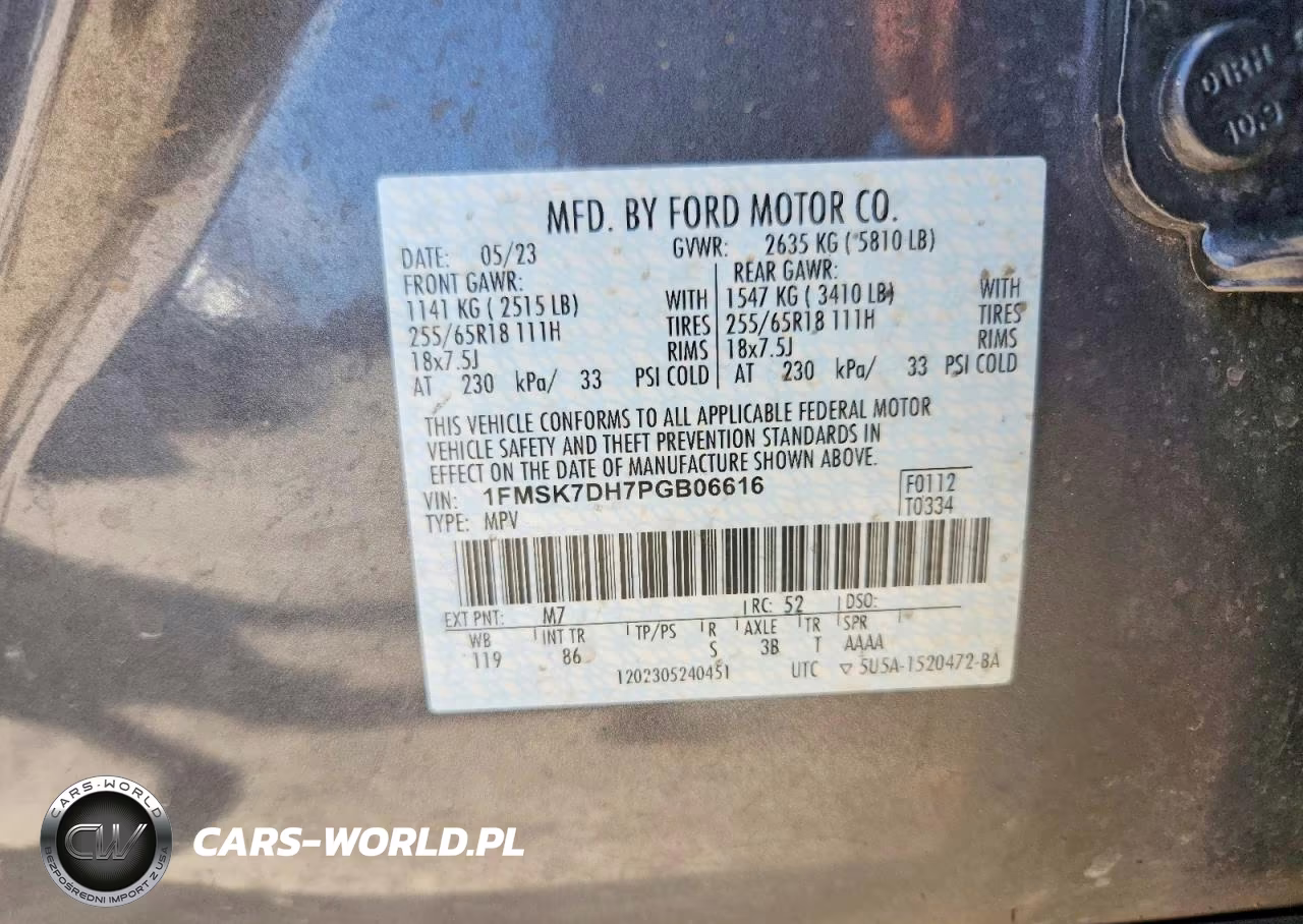 2023 Ford Explorer Xlt VIN:1FMSK7DH7PGB06616 - 13