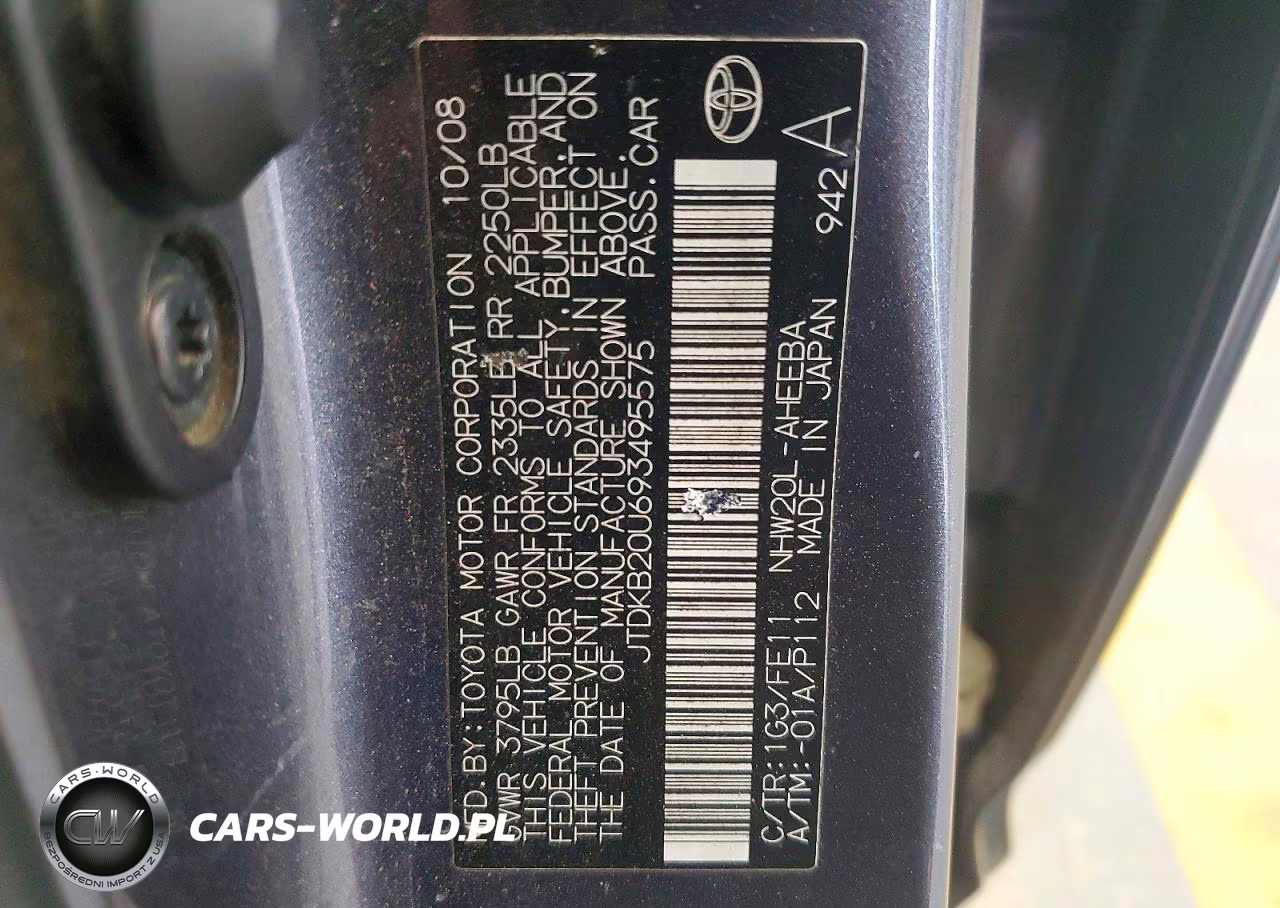 2009 Toyota Prius Base VIN:JTDKB20U693495575 - 12