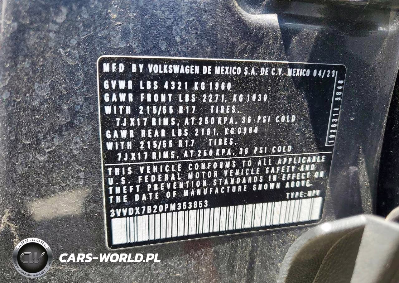 2023 Volkswagen Taos S VIN:3VVDX7B20PM353853 - 13