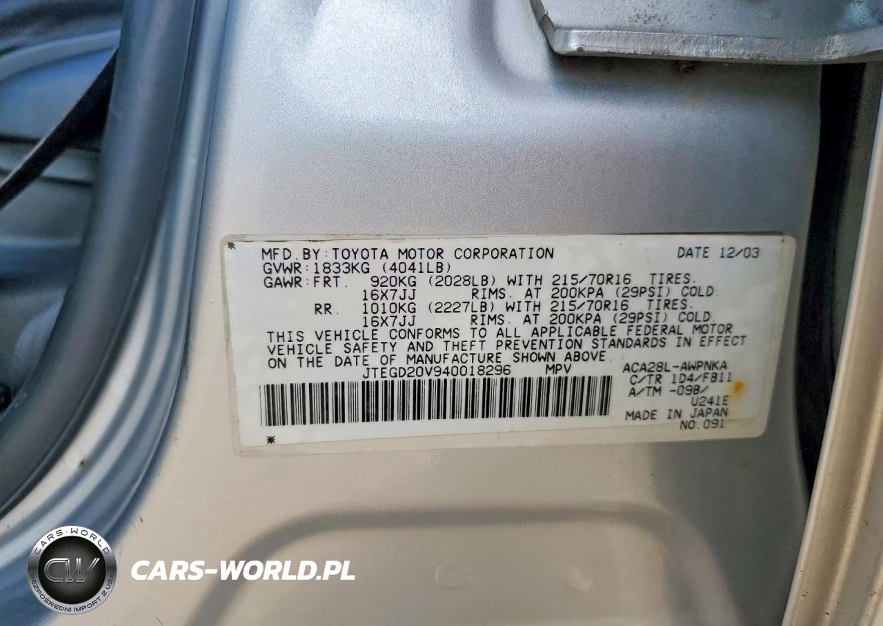 2004 Toyota Rav4 Base VIN:JTEGD20V940018296 - 13