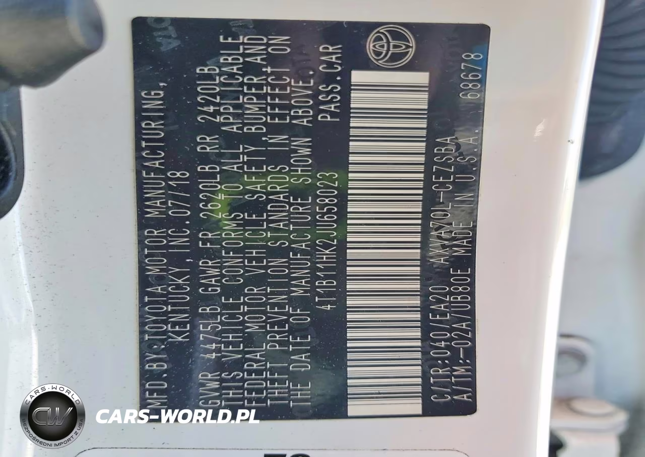 2018 Toyota Camry Se VIN:4T1B11HK2JU658023 - 12