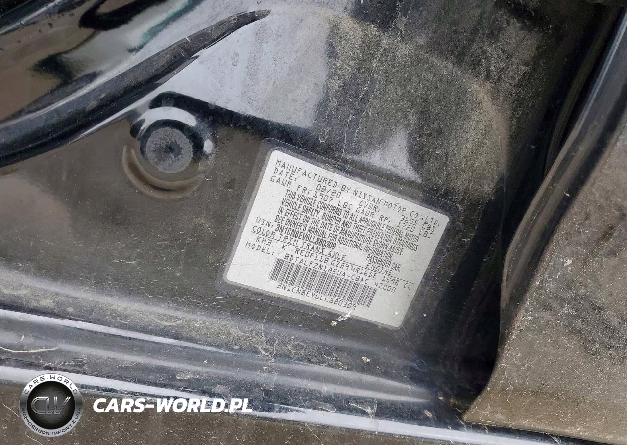 2020 Nissan Versa Sv VIN:3N1CN8EV6LL880309 - 12