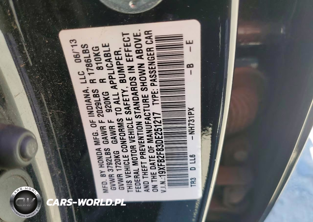 2013 Honda Civic Ex VIN:19XFB2F83DE251217 - 12