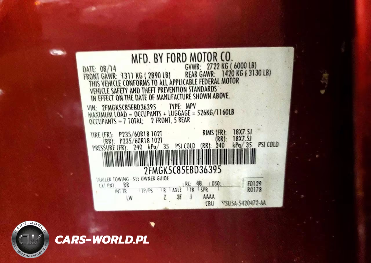 2014 Ford Flex Sel VIN:2FMGK5C85EBD36395 - 12