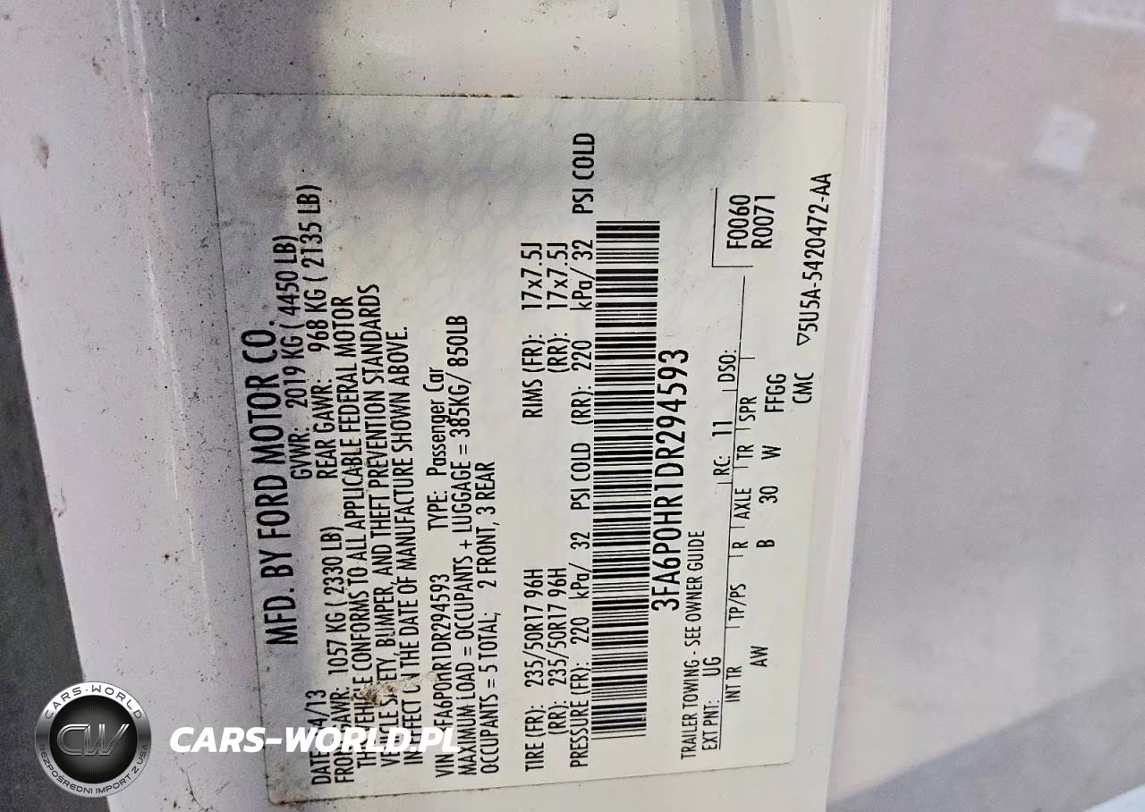 2013 Ford Fusion Se VIN:3FA6P0HR1DR294593 - 12