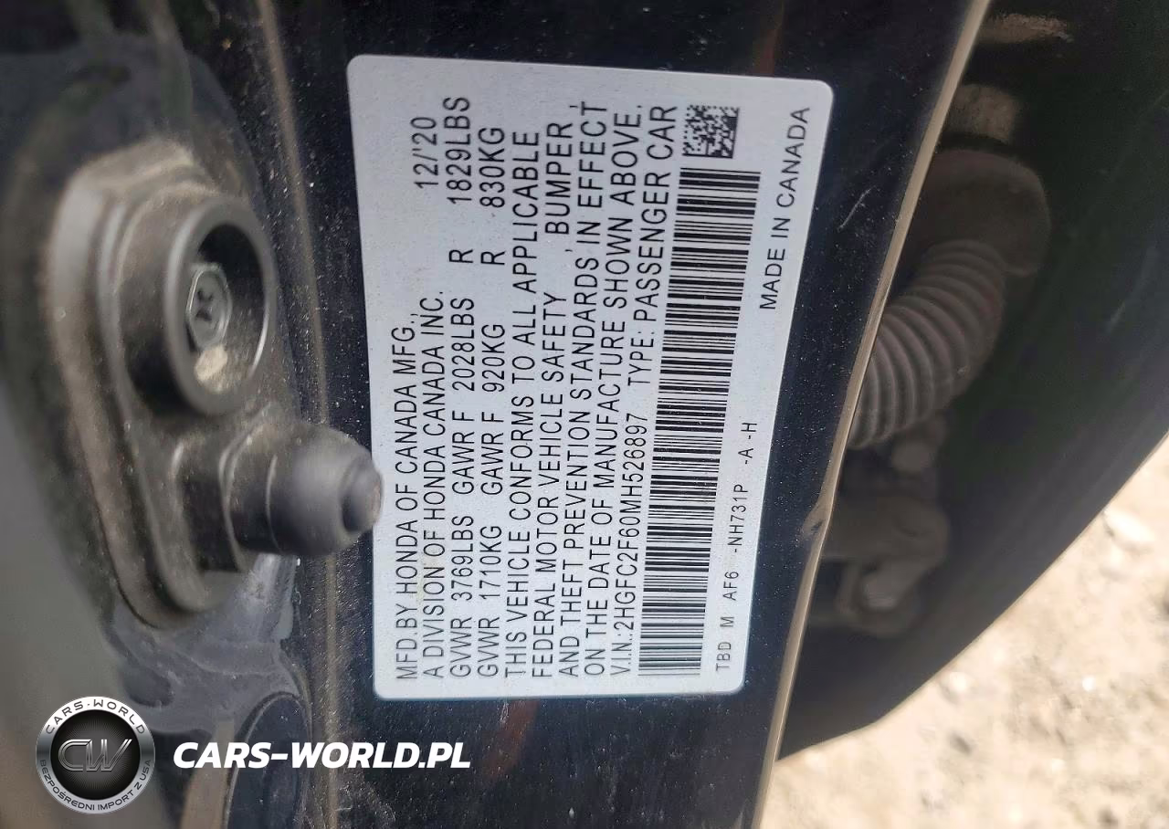 2021 Honda Civic Lx VIN:2HGFC2F60MH526897 - 12
