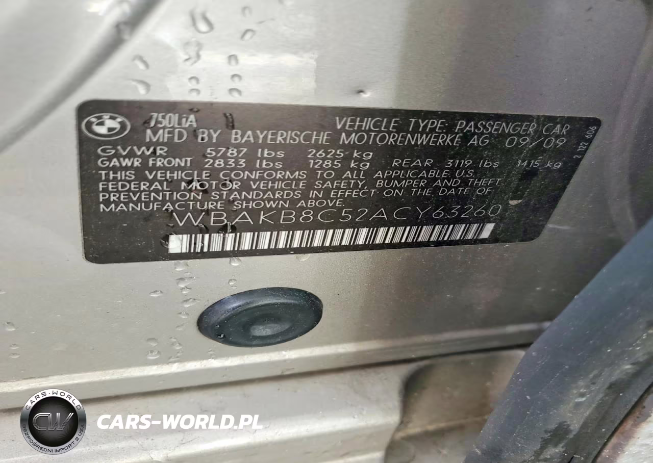 2010 BMW 750 Li VIN:WBAKB8C52ACY63260 - 12