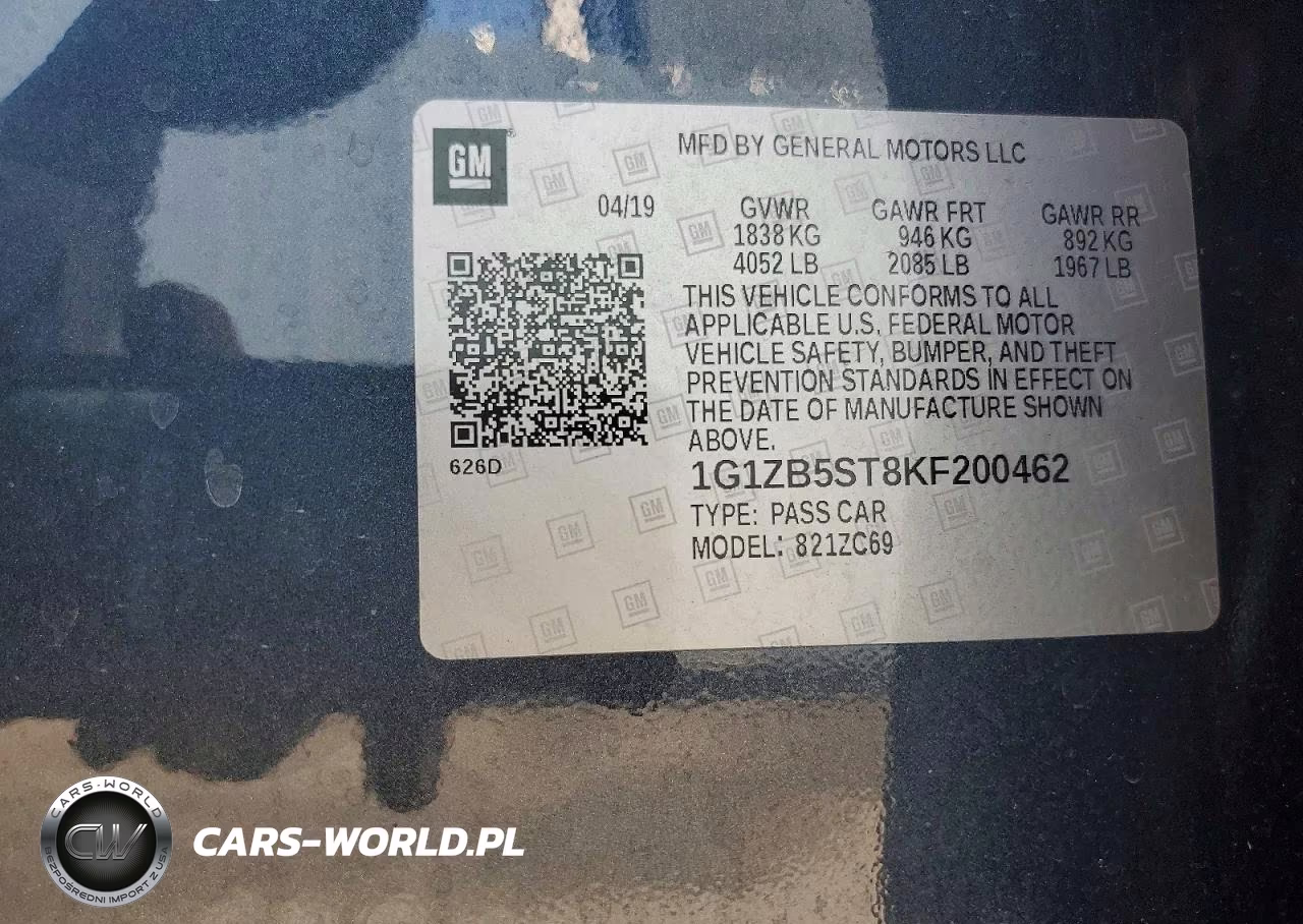 2019 Chevrolet Malibu Ls VIN:1G1ZB5ST8KF200462 - 12