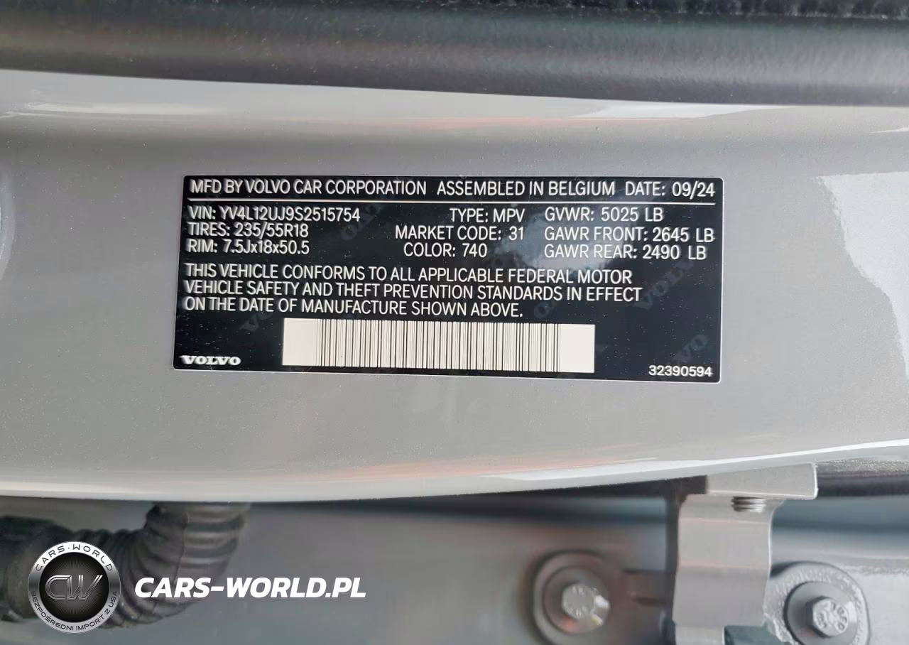 2025 Volvo Xc40 Core VIN:YV4L12UJ9S2515754 - 13