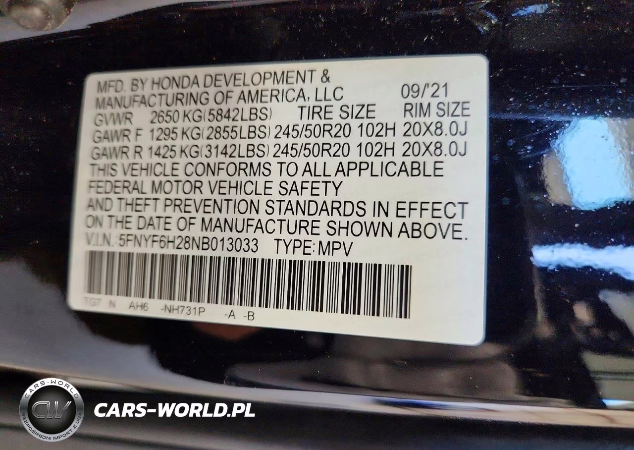 2022 Honda Pilot Se VIN:5FNYF6H28NB013033 - 14