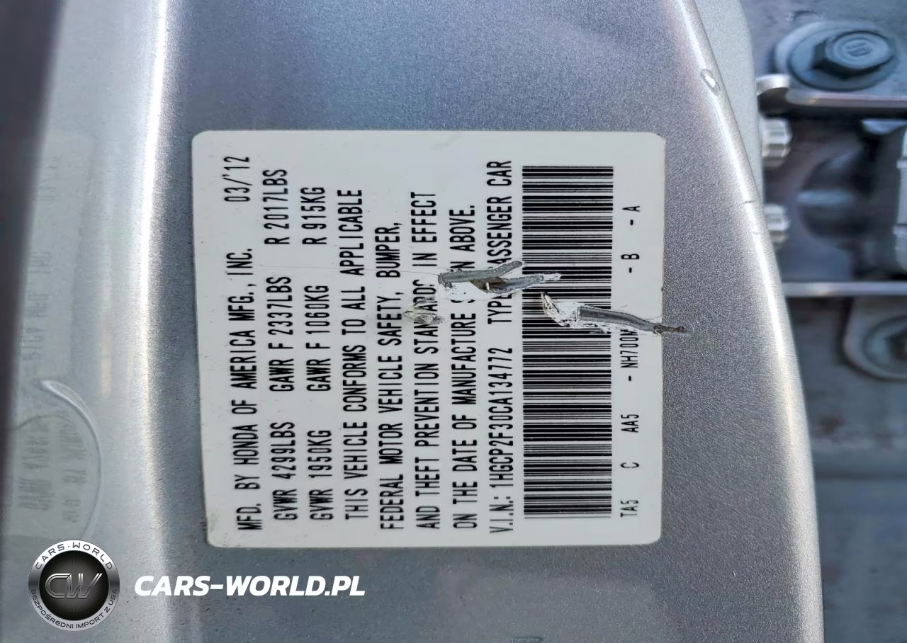 2012 Honda Accord Lx VIN:1HGCP2F30CA134772 - 12