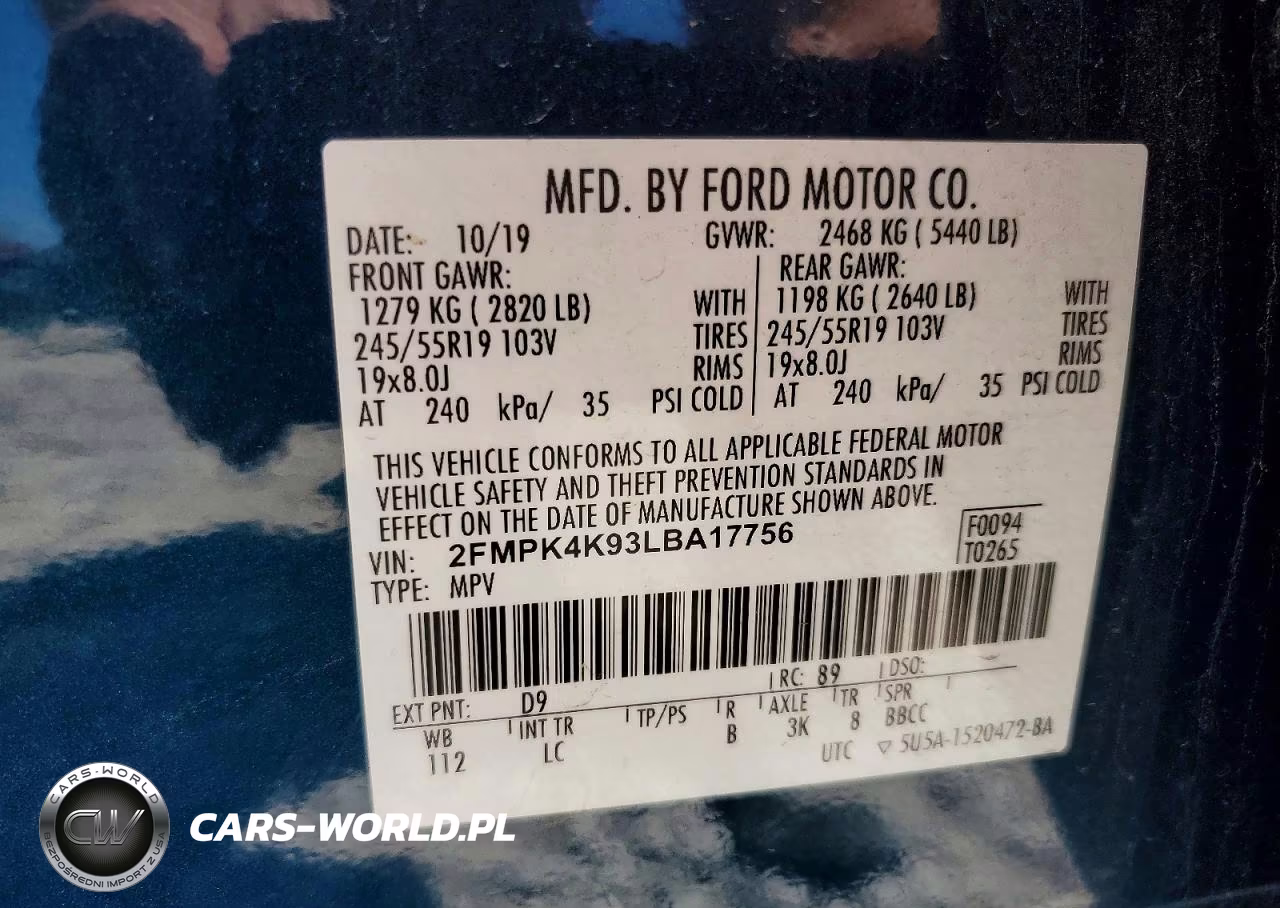 2020 Ford Edge Titanium VIN:2FMPK4K93LBA17756 - 13