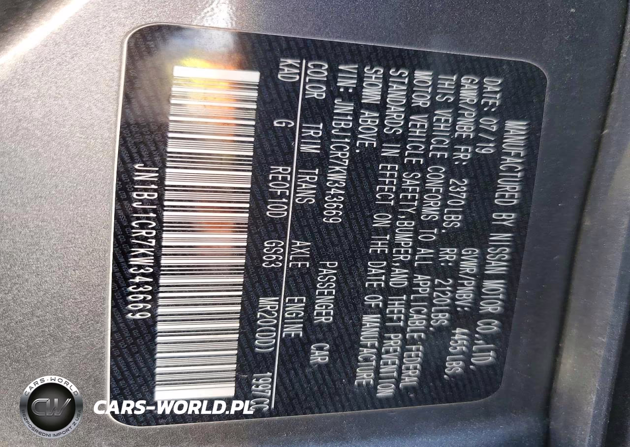 2019 Nissan Rogue Sport Sv VIN:JN1BJ1CR7KW343669 - 13