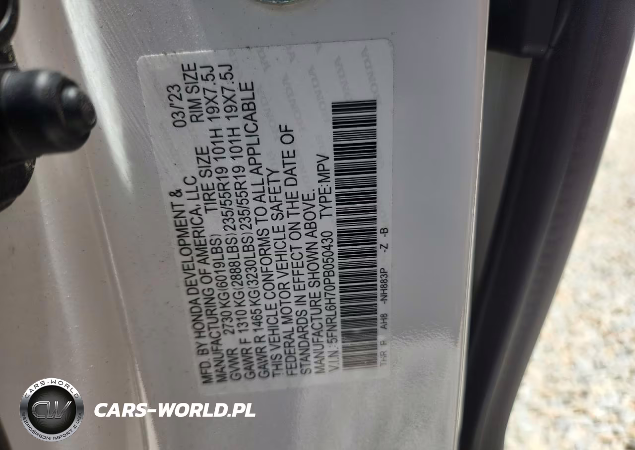 2023 Honda Odyssey Sport-L VIN:5FNRL6H70PB050430 - 13