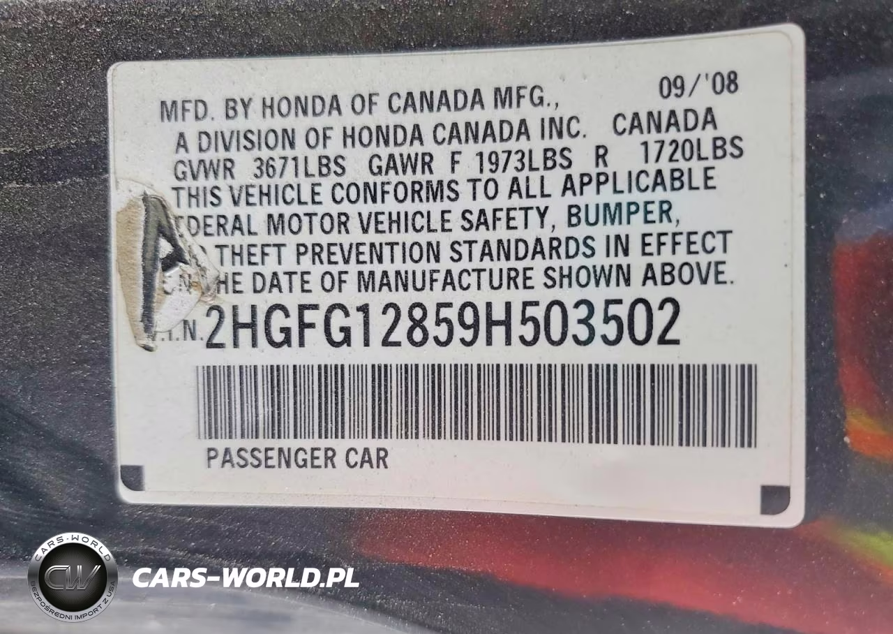 2009 Honda Civic Ex VIN:2HGFG12859H503502 - 12