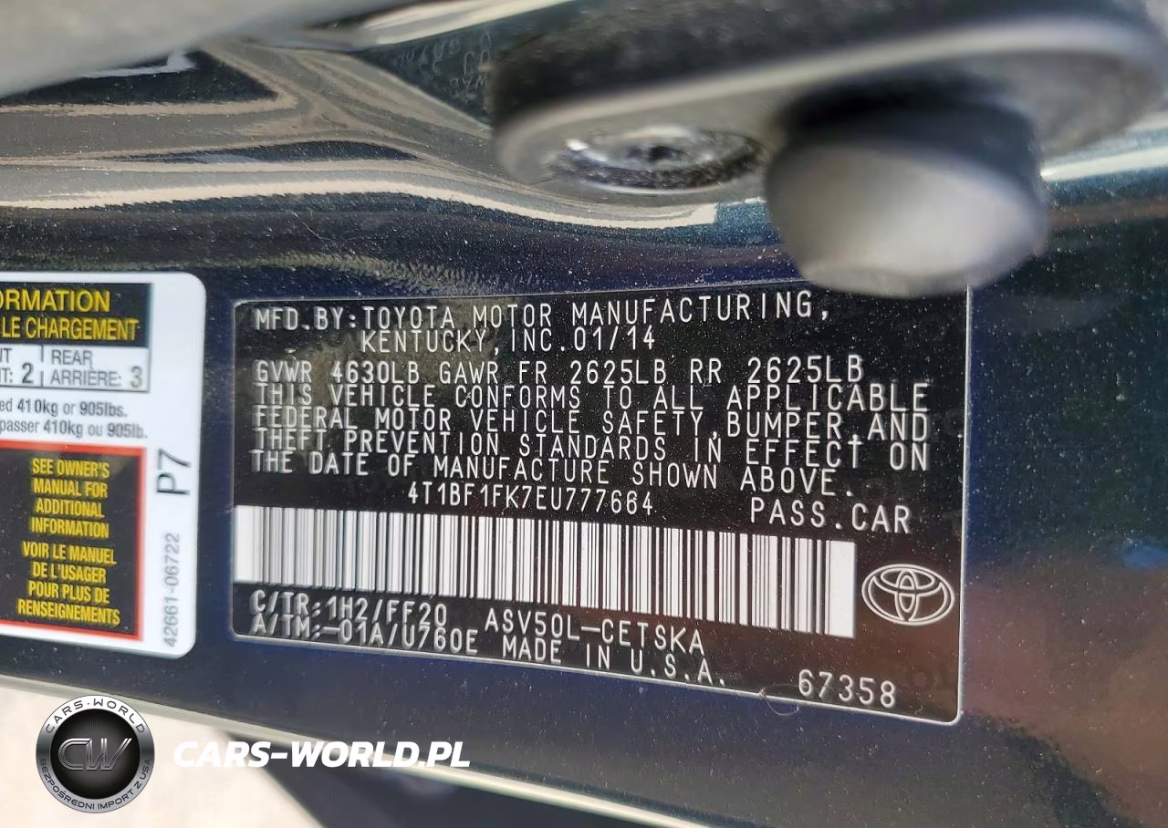 2014 Toyota Camry Se VIN:4T1BF1FK7EU777664 - 12