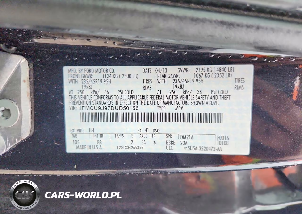 2013 Ford Escape Titanium VIN:1FMCU9J97DUD50156 - 13
