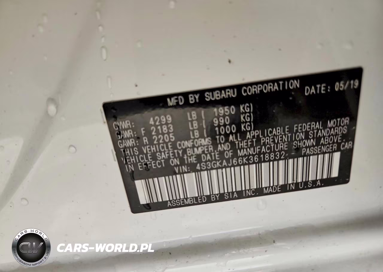 2019 Subaru Impreza Sport VIN:4S3GKAJ66K3618832 - 13