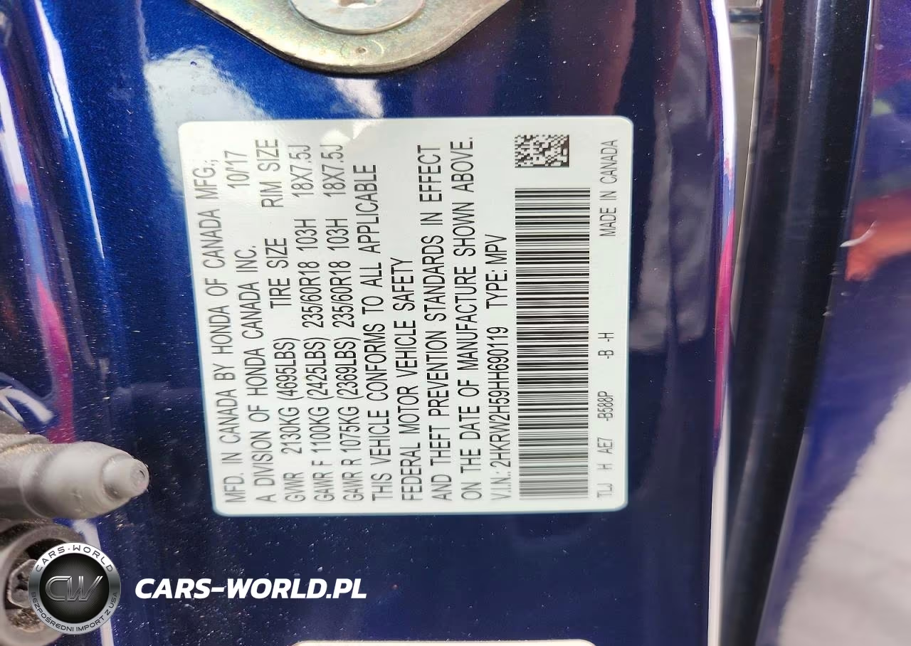 2017 Honda Cr-V Ex VIN:2HKRW2H59HH690119 - 12