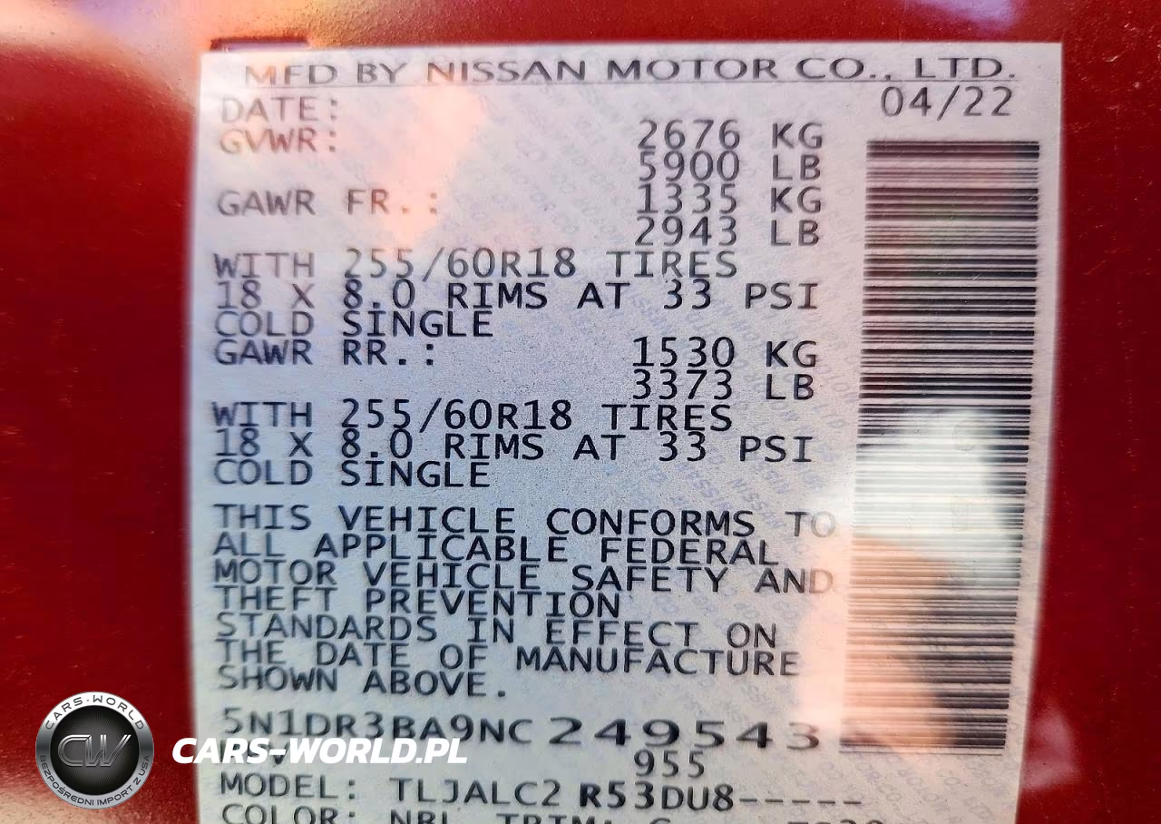 2022 Nissan Pathfinder Sv VIN:5N1DR3BA9NC249543 - 14