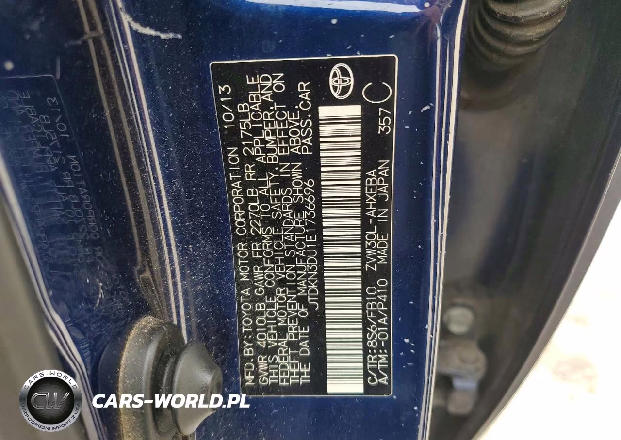 2014 Toyota Prius Two VIN:JTDKN3DU1E1736696 - 12