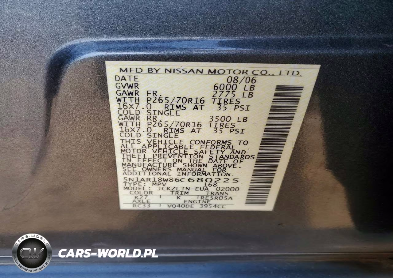 2006 Nissan Pathfinder S VIN:5N1AR18W86C680225 - 13