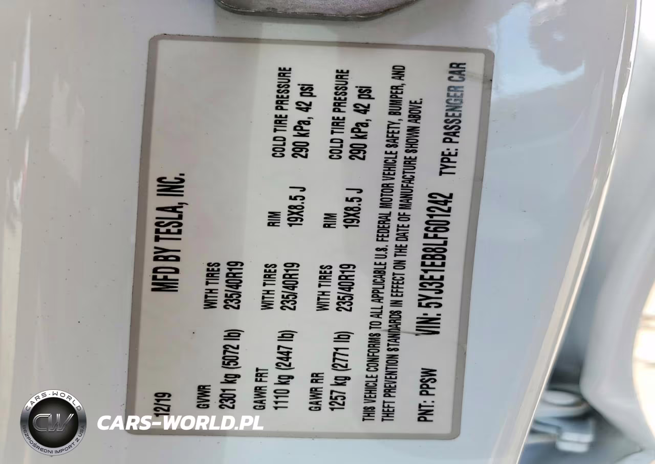 2020 Tesla Model 3 VIN:5YJ3E1EB8LF601242 - 13