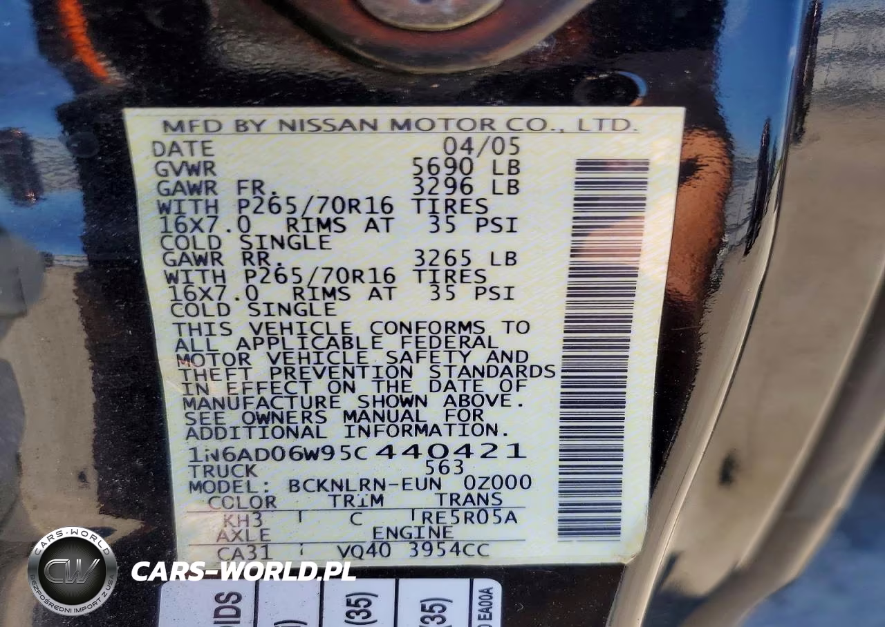 2005 Nissan Frontier Se VIN:1N6AD06W95C440421 - 12