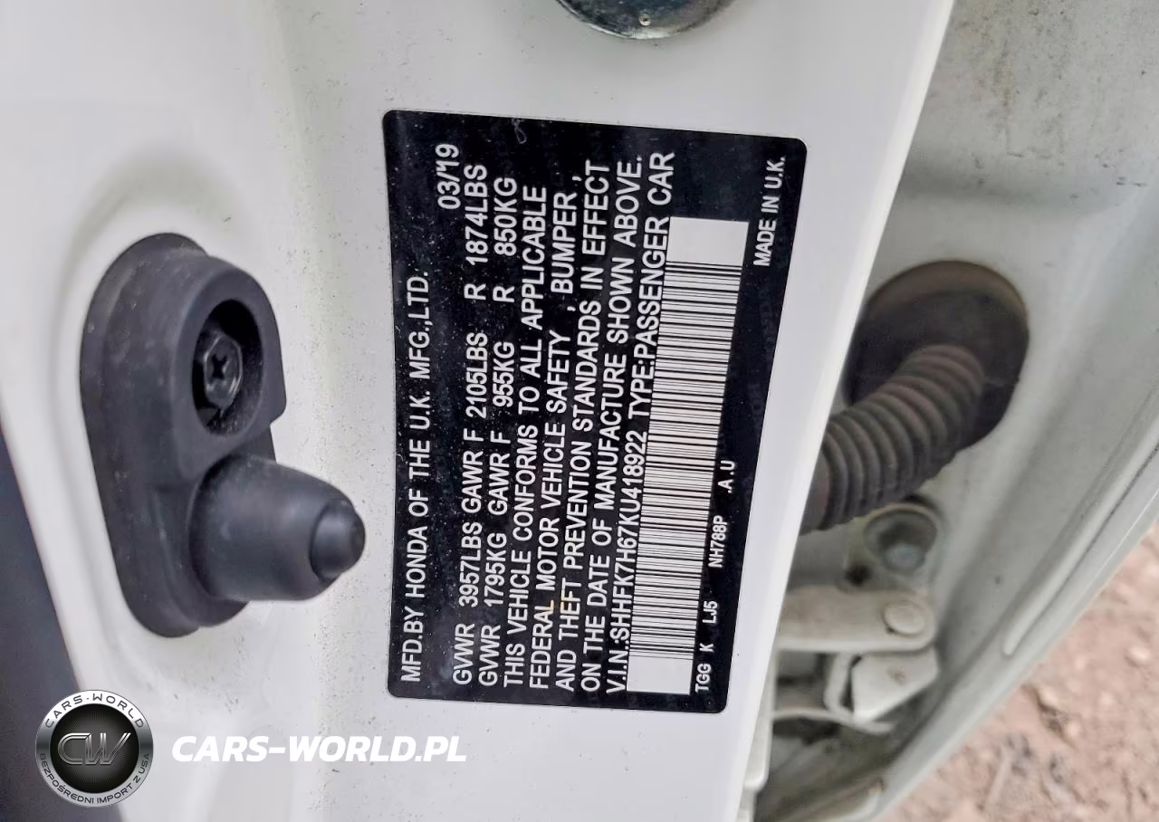 2019 Honda Civic Ex VIN:SHHFK7H67KU418922 - 12