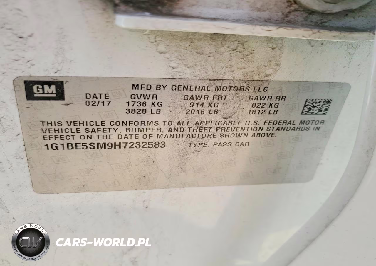 2017 Chevrolet Cruze Lt VIN:1G1BE5SM9H7232583 - 12