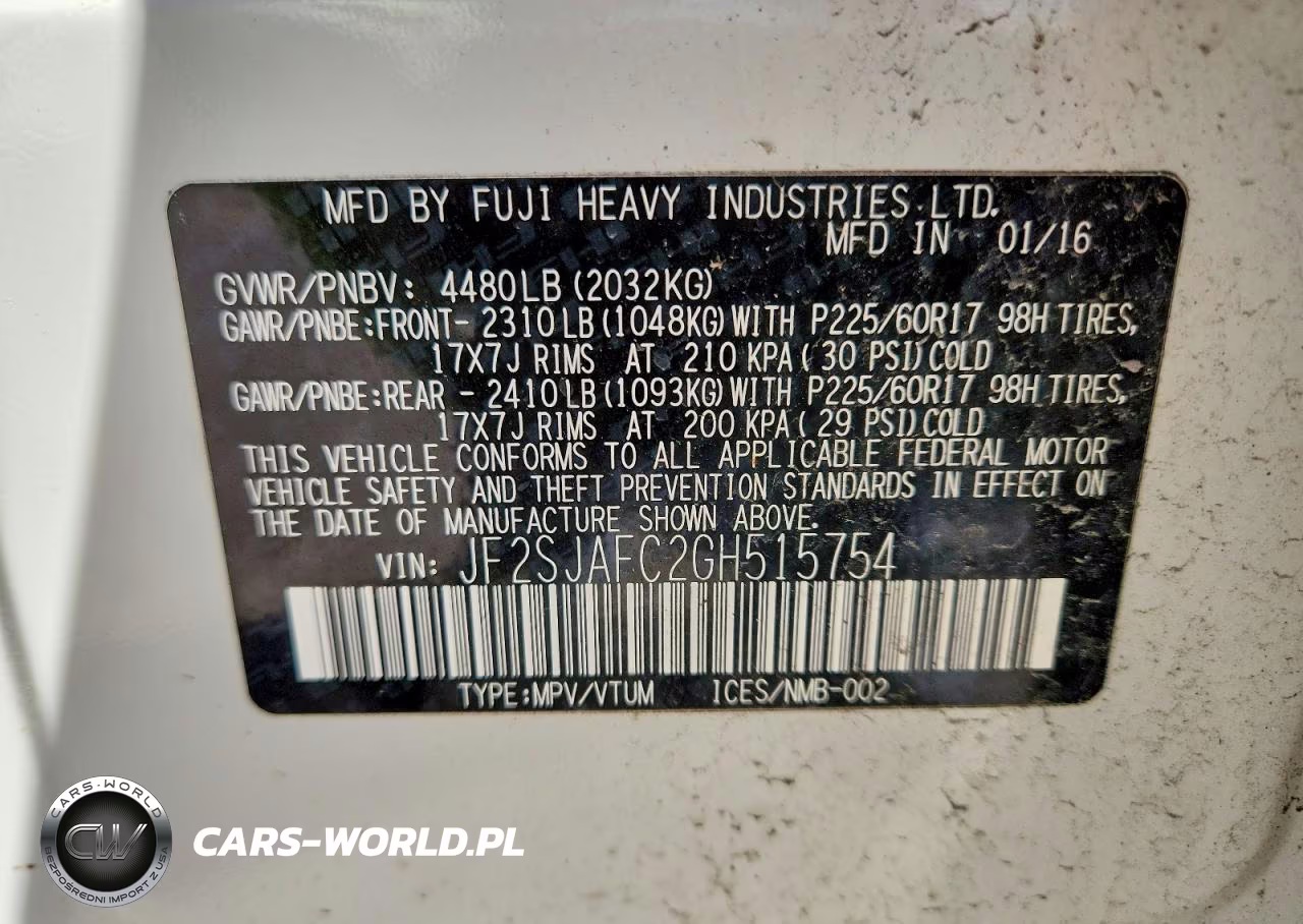 2016 Subaru Forester 2.5I Premium VIN:JF2SJAFC2GH515754 - 13