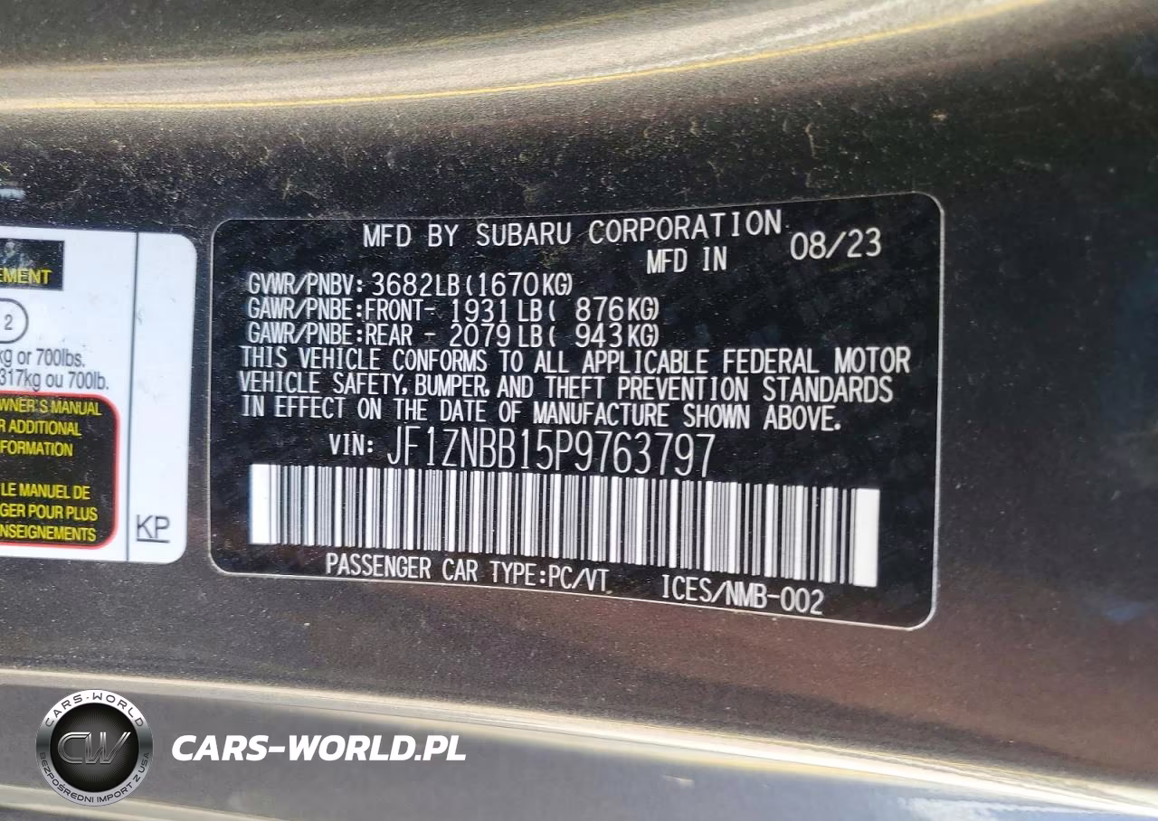 2023 Toyota Gr86 Base VIN:JF1ZNBB15P9763797 - 12