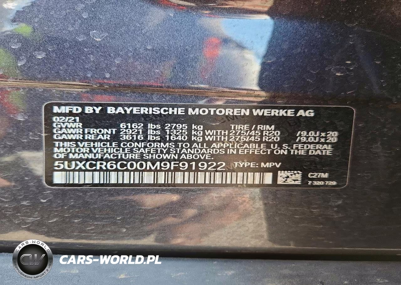 2021 BMW X5 xDrive40I VIN:5UXCR6C00M9F91922 - 13