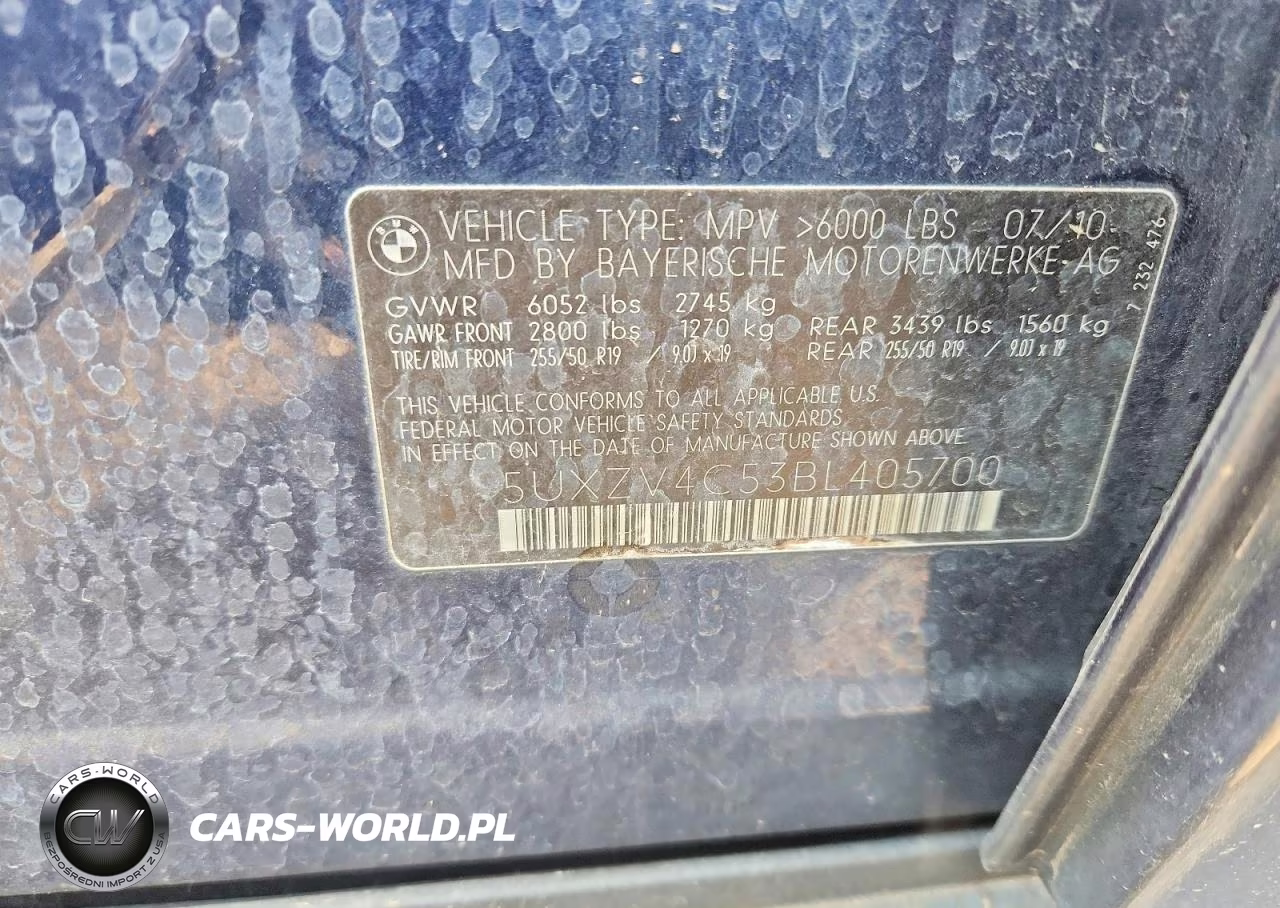2011 BMW X5 VIN:5UXZV4C53BL405700 - 12