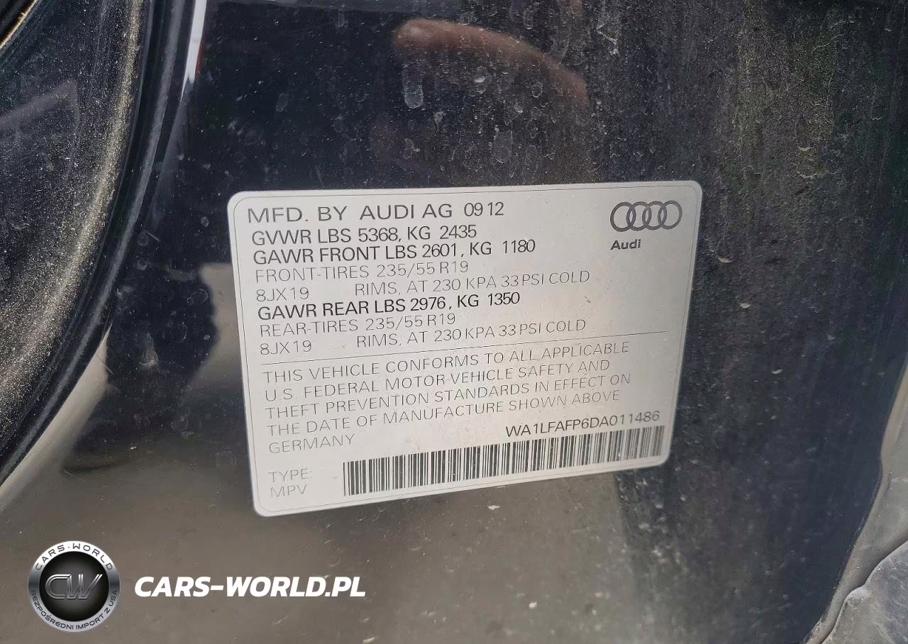 2013 Audi Q5 Premium Plus VIN:WA1LFAFP6DA011486 - 13