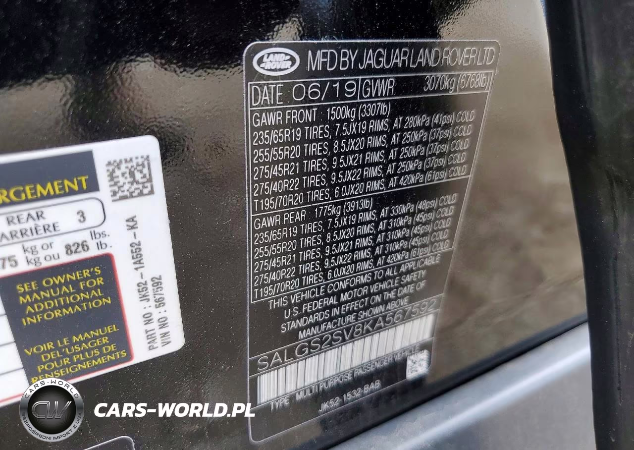 2019 Land Rover Range Rover Hse VIN:SALGS2SV8KA567592 - 13