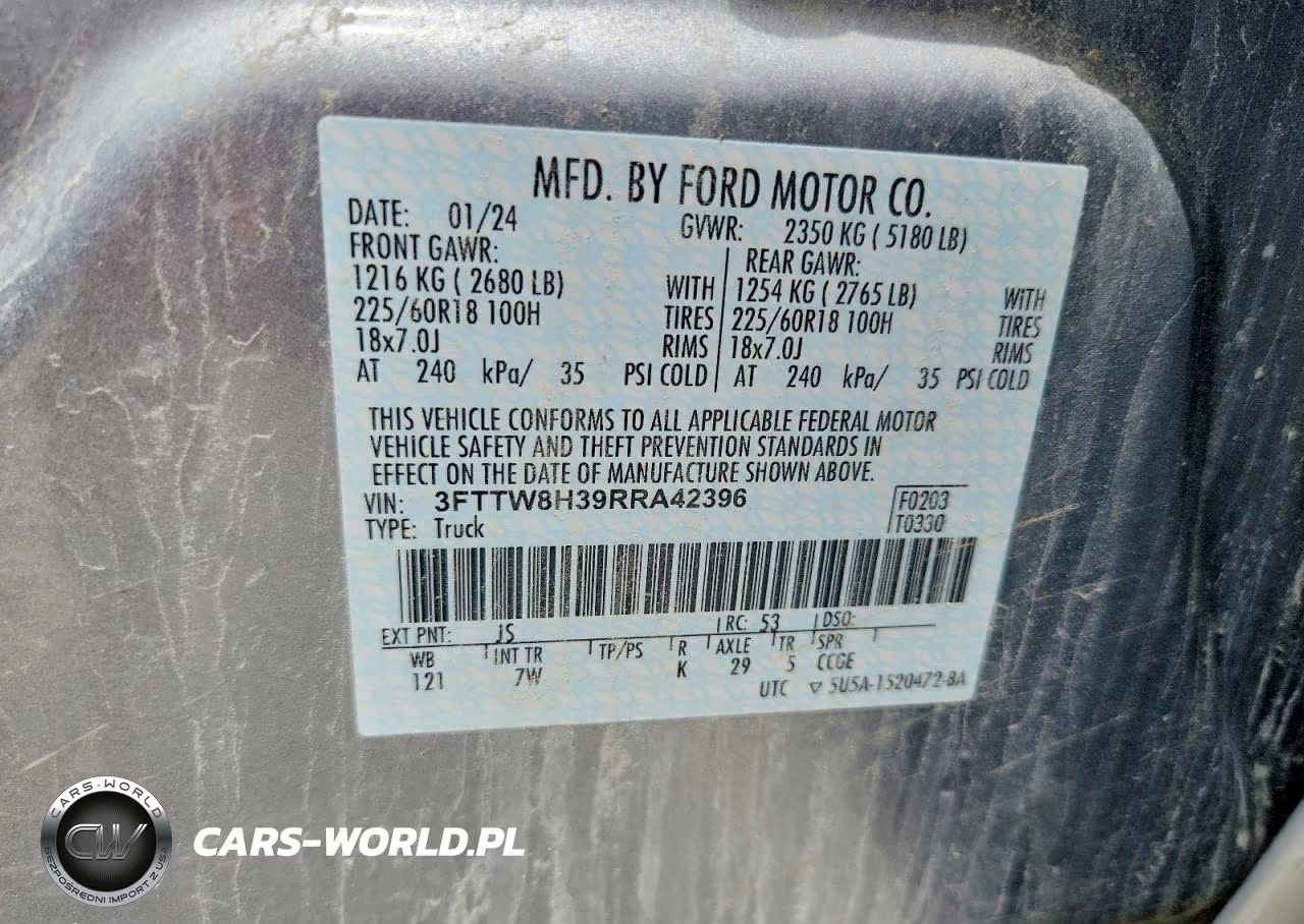 2024 Ford Maverick Xlt VIN:3FTTW8H39RRA42396 - 12
